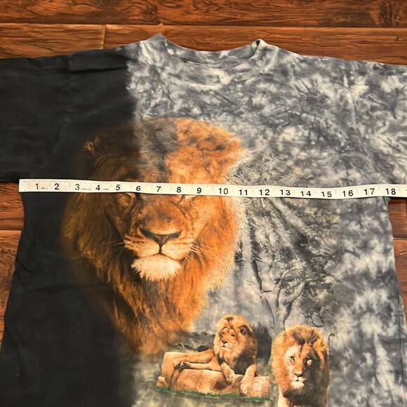 Y2K Visions Lion Nature Print Tie Dye Graphic Shirt Boho Casual - Picture 5 of 8